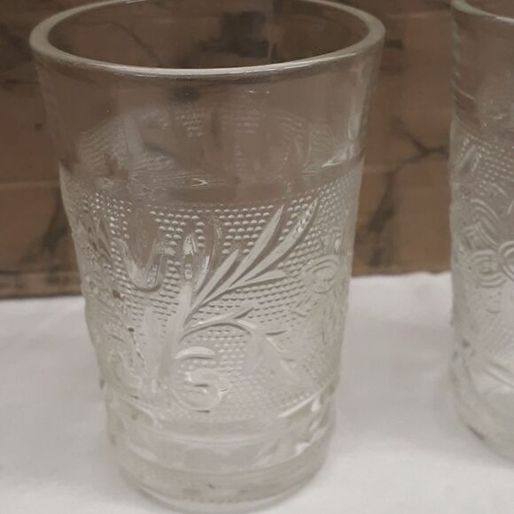 8 pc.bundle vintage Anchor MCM Hocking clear depression glass tumblers, & more - Picture 5 of 11